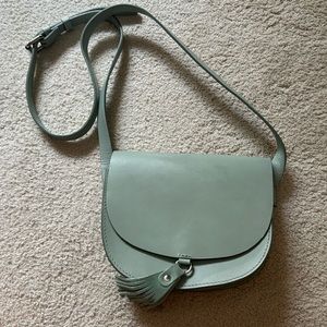 Zara leather crossbody bag, mint green color